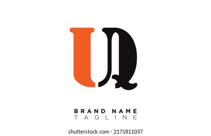 UQ Alphabet letters Initials Monogram logo QU, U and Q