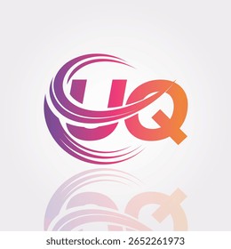 UQ Creative Gradient Swirl Monogram Logo – Modern Abstract Letter mark Design for Professional Branding and Digital Identity