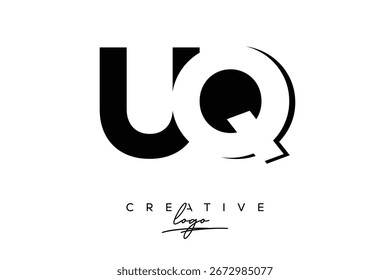 Logotipo creativo minimalista de espacio negativo de UQ con monograma moderno para marca y logotipo de marca comercial con letras iniciales Diseño de logotipo para marca.