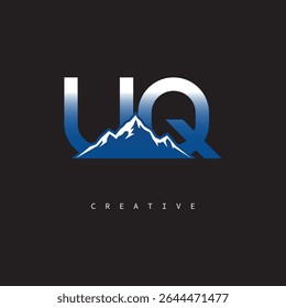 UQ Creative Mountain Logo Bold Gradient Letter mark Branding Design for Business Outdoor Brands