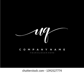 UQ handwriting initial  logo vector
