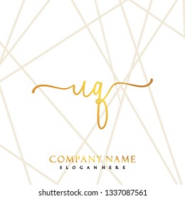 UQ Initial Handwriting logo template vector