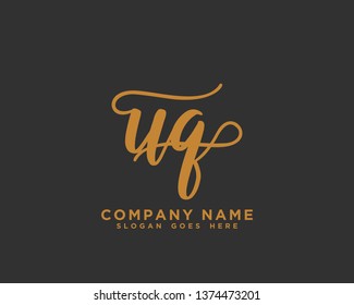 UQ Initial Handwriting Logo Vector