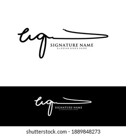 UQ Initial letter handwriting and signature logo.