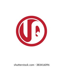 UQ initial letters circle business logo red
