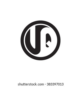 UQ initial letters circle monogram logo