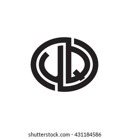 UQ initial letters looping linked ellipse monogram logo