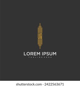 logotipo inicial del negocio del monograma UQ