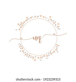 UQ Initial monogram handwriting luxury illustration