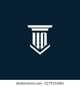 Leyenda del logotipo del monograma inicial de la UQ con diseño de hitos