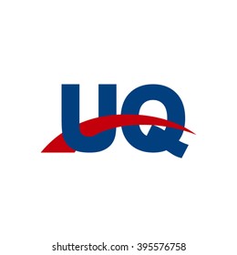 UQ initial overlapping swoosh letter logo blue red