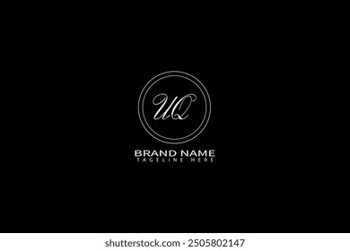 UQ letter logo design on black background. UQ creative initials letter logo concept. UQ unique design.