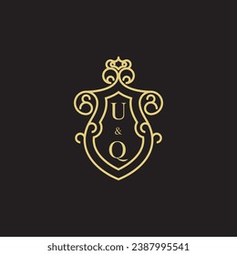 UQ line vintage initial logo in high quality professional design that will print well across any print media