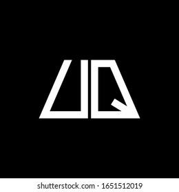 UQ logo abstract monogram isolated on black background