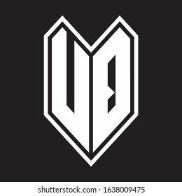 UQ Logo monogram with emblem line style isolated on black background