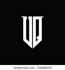 UQ logo monogram with emblem shield style design template