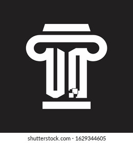 UQ Logo monogram with pillar style design template