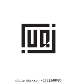 UQ minimalist geometric symbol logo in high quality professional design that will print well across any print media