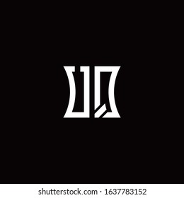 UQ monogram logo with curved side style design template