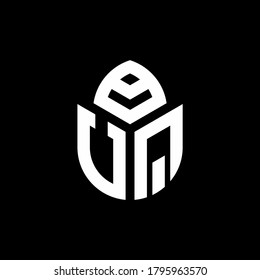 UQ monogram logo with a cypress shape luxury style design template