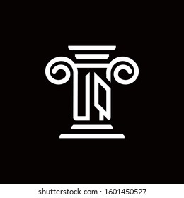 UQ monogram logo with pillar style design template