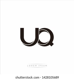 uq u q Initial Letter Split Lowercase Modern Monogram linked outline rounded logo