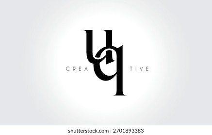 UQuq Elegant Serif Monogram Logo – Letra tipográfica en minúscula de lujo para marca moderna
