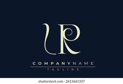 UR abstract Logo. Elegantly Designed Minimalist Monogram Logo with Stylish Lettering. Sophisticated and sleek minimalist monogram showcasing unique lettering design.