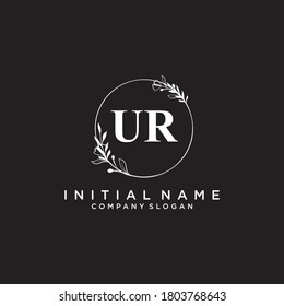 UR Beauty vector initial logo, handwriting logo of initial signature, wedding, fashion, jewerly, boutique, floral and botanical with creative template for any company or business.