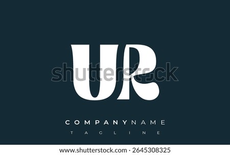 UR Creative Abstract Typography Logo Design. Elegant logo combining bold typography and creative shapes, ideal for branding and identity solutions.