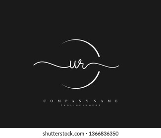 UR initial handwriting logo template vector