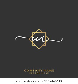 UR Initial handwriting logo template