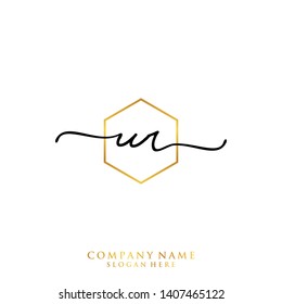 UR Initial handwriting logo template