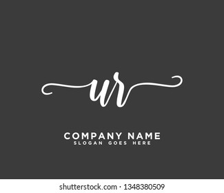 UR Initial Handwriting Logo Vector