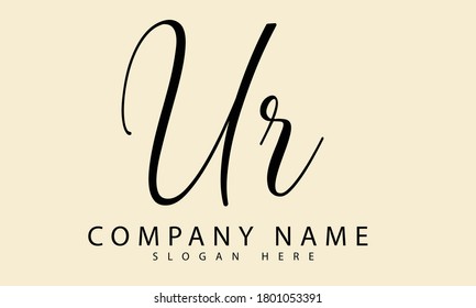 Ur initial logo design, Ur alphabet logo letter design template