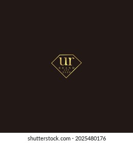 UR Initial logo diamond luxury wedding illustration