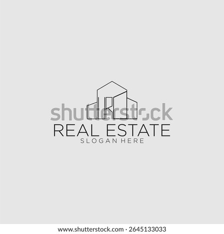 UR initial monogram logo for real estate with luxury building style