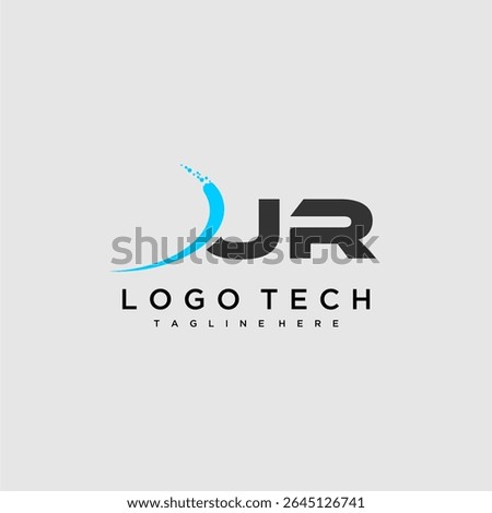 UR initial monogram for technology logo design
