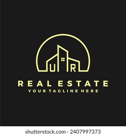 Las iniciales de UR son hogares de la moderna empresa de construcción logo vector.eps