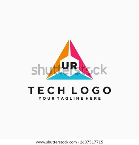 UR Initials Tech Logo Vector Art Icons and Graphics
