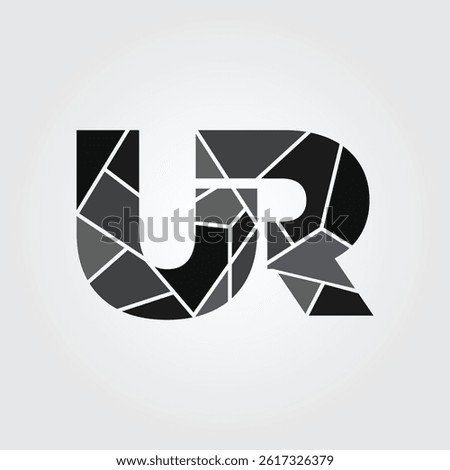 UR lettering logo icon 3 design illustration
