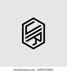 UR line geometric monogram with high quality professional design that will print well