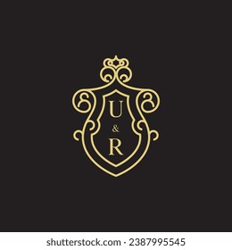 Logotipo inicial de marca de cola UR en un diseño profesional de alta calidad que se imprimirá en cualquier medio impreso