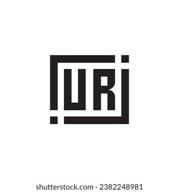 UR minimalist geometric symbol logo in high quality professional design that will print well across any print media