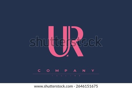 UR Modern Initials Logo Design. Branding logo with stylized initials showcasing bold design and modern aesthetic. Ideal for professional business branding or creative projects focusing on minimalistic
