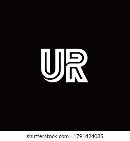 UR monogram logo with abstract line design template
