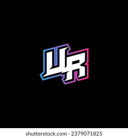 UR monogram logo design with abstract shape concept in vector
