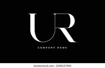 Monograma con el logotipo de las letras abstractas de UR