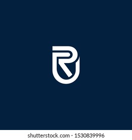 UR or RU letter designs for logo and icons