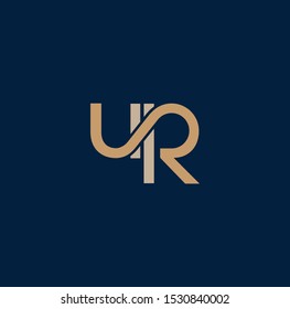 UR or RU letter designs for logo and icons